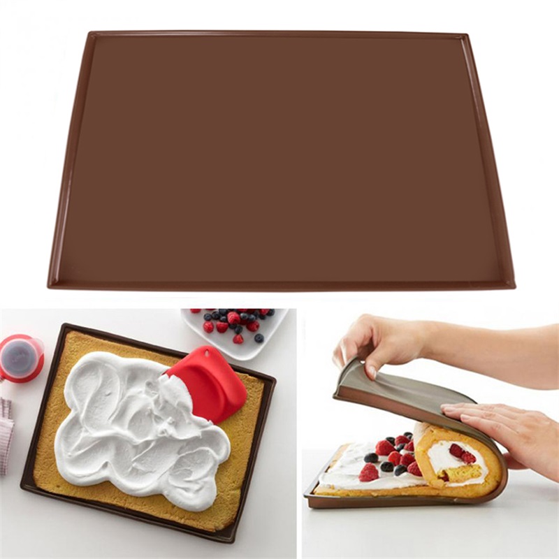 Silicone Swiss Roll Cake Mat And Oil Brush Set Baking Sheet - Temu