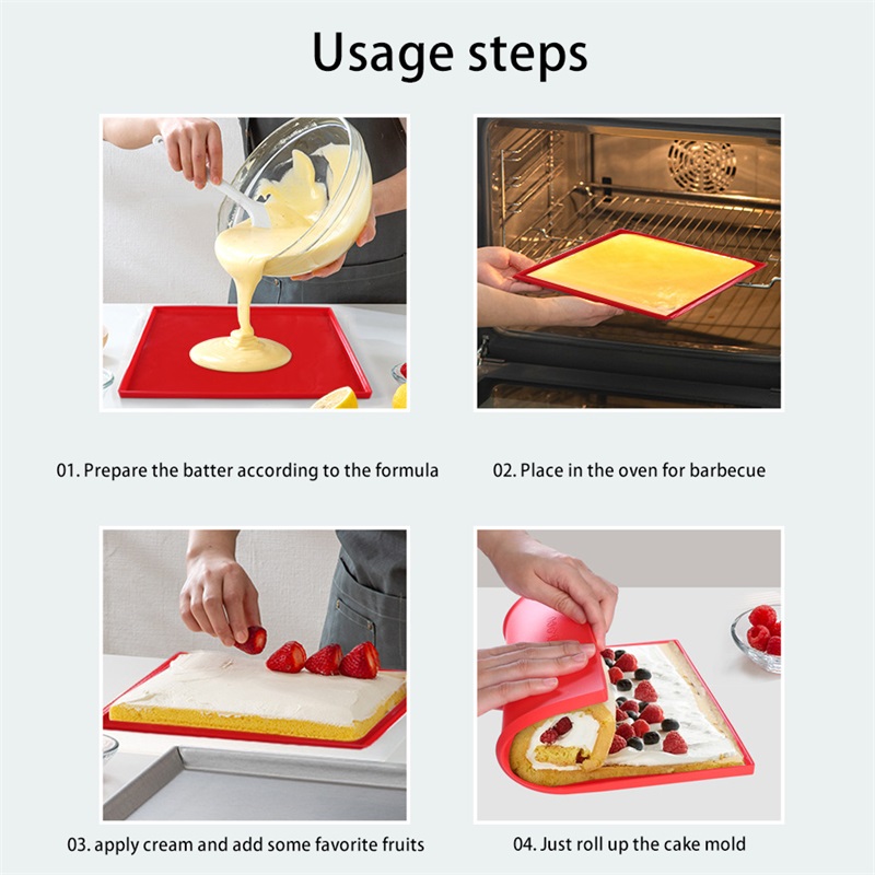 Silicone Swiss Roll Cake Mat And Oil Brush Set Baking Sheet - Temu