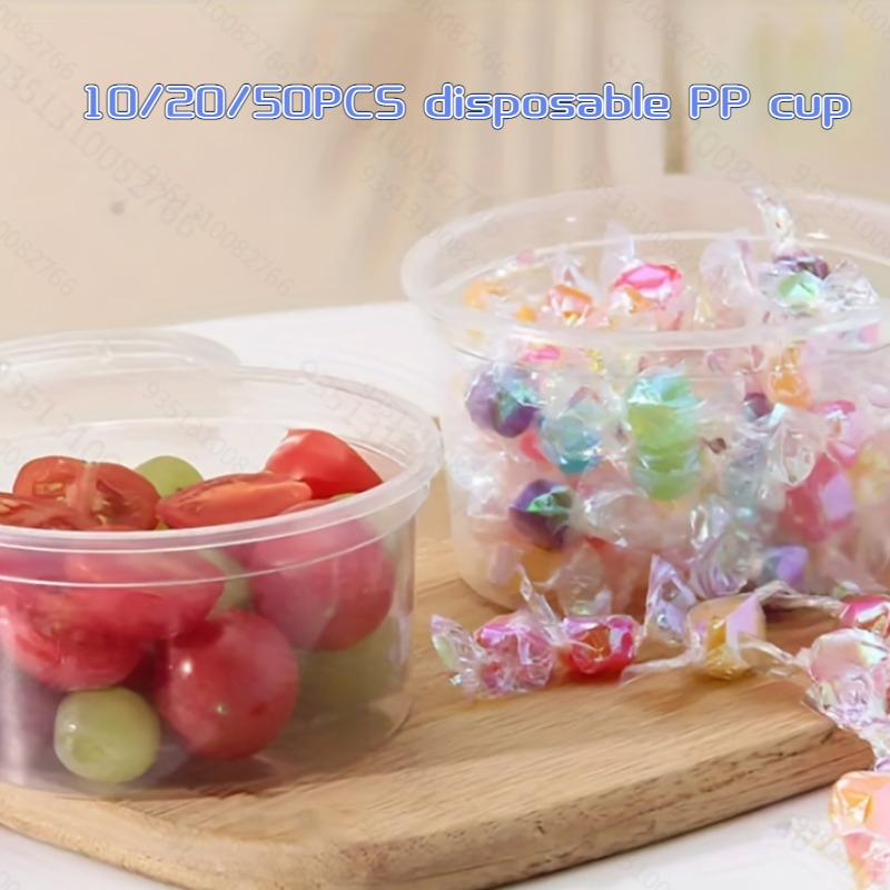 Clear Diposable Plastic Portion Cups Set With Lids Small - Temu