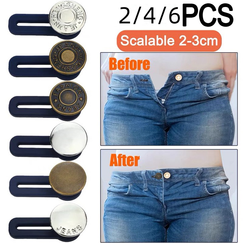 Metal Waist Button Expands Waist Extender Jeans Jeans A Free - Temu