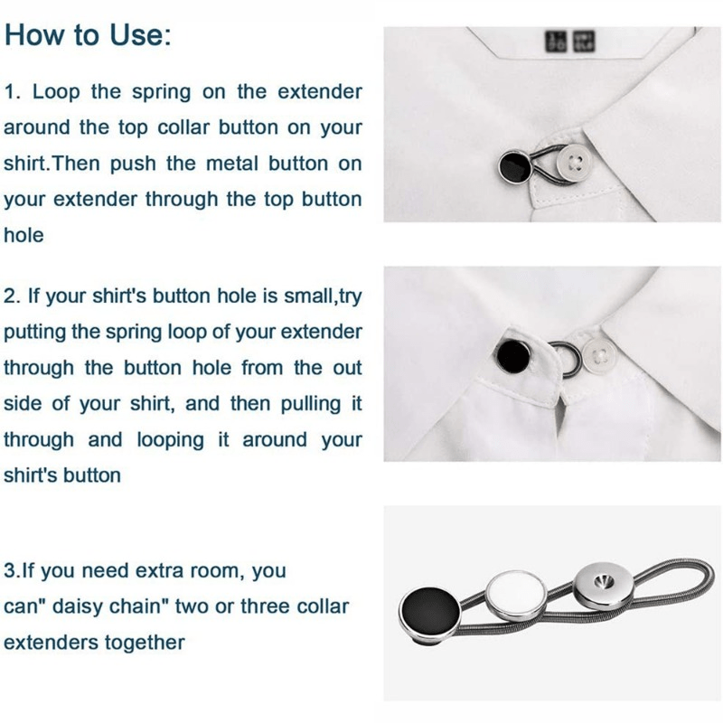 Collar Extenders For Men's Shirts Button Extender For Pants - Temu