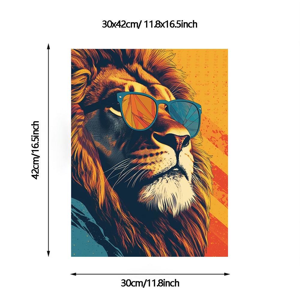 1pc ライオンを着て飛行士ポスターキャンバス絵画ポスターやプリント壁
