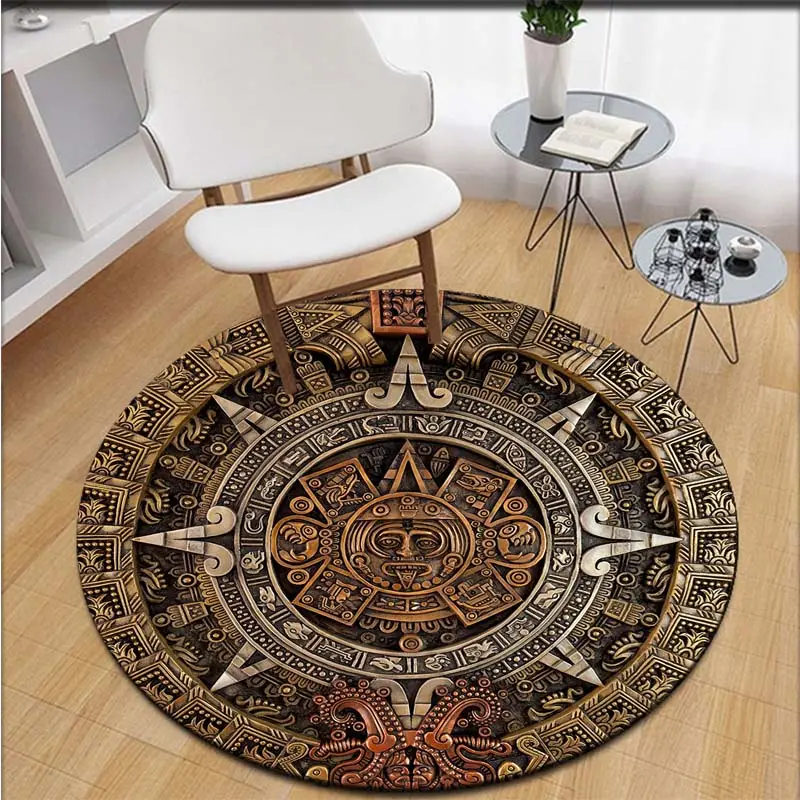 Alfombra redonda de reloj antiguo antiguo, colección abstracta fractal en  espiral, alfombras redondas, alfombras decorativas para dormitorio,  estudio