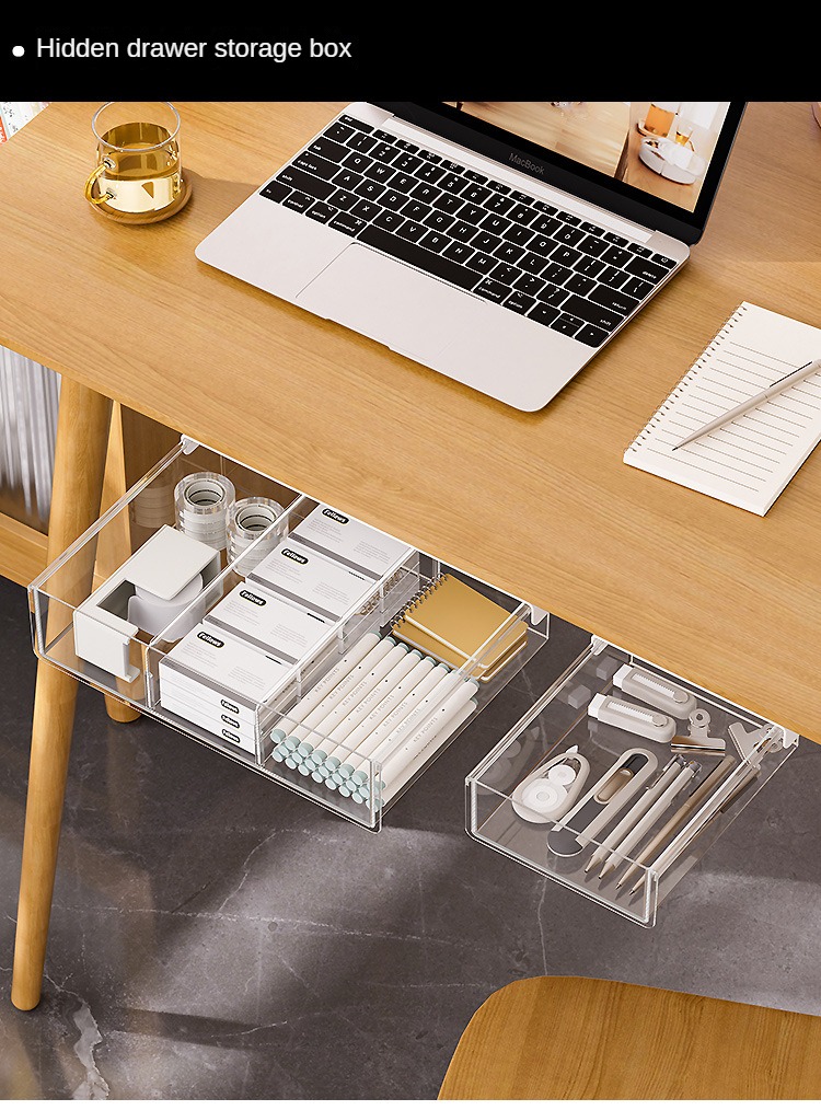 Office Under Desk Invisible Drawer Storage Box, Self-adhesive Under-the-table  Drawer Organizer For Storing Stationery For Office Home School Desk Storage  Organization - Temu