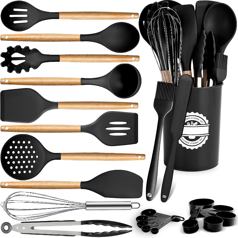 20 -Piece Cooking Spoon Set with Utensil Crock