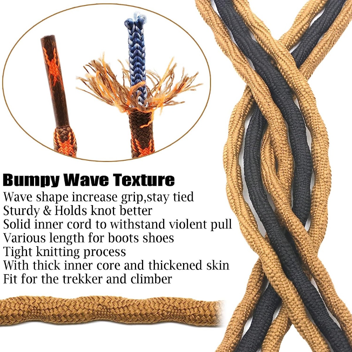 Round Shoelaces Heavy Duty Boot Shoe Laces, Durable Outdoor Climbing  Shoelaces Hiking Shoe Laces For Hiking Work Boots