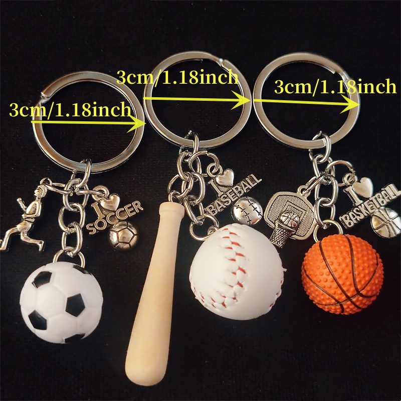 1pc Basketball Keychain for Men, Sports Style Key Ring, Sports Bag Accessory,Temu