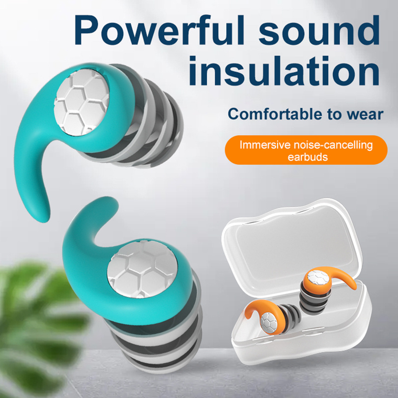 Bouchons d'oreilles Anti-bruit en Silicone à trois couches, pour dormir,  ronfler, Concerts, avion, voyage