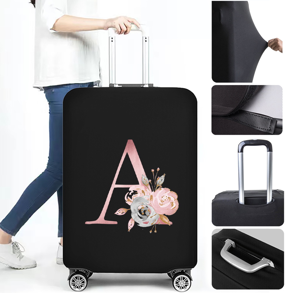 Travel Luggage Cover Protector For Suitcase, Elastic Protective Covers,  Holiday Traveling Accessories Flower Letter Print Trolley Duffle Case  Protect
