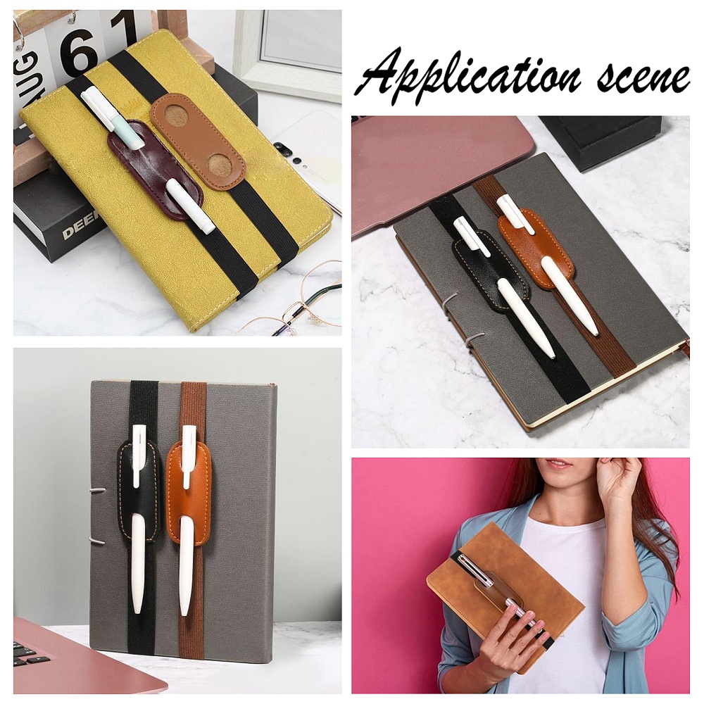 10pcs Elastic Band Pen Cover, 5 Colors Portable Pen Sleeve Pouch, PU  Leather Elastic Detachable Fountain Pen Holder For Book Journals Notebooks  And Pl