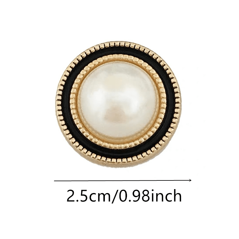 Retro Pearl Gold Metal Button Rhinestones Coat Buttons for Women