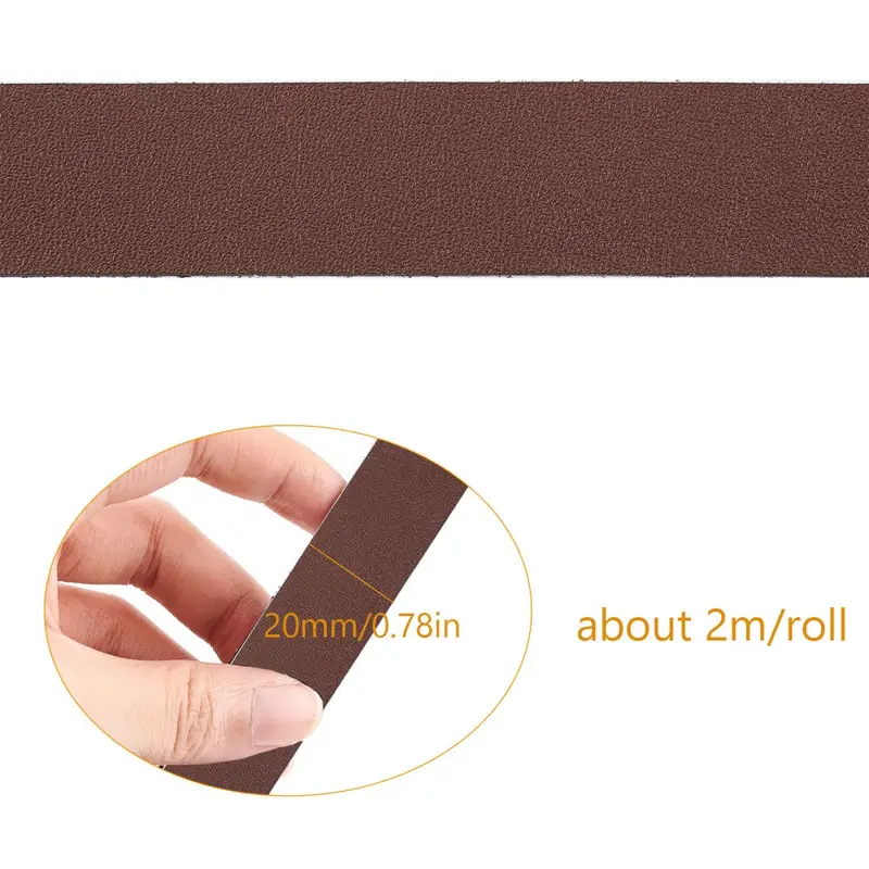 1 Roll PU Leather Ribbon, Faux Leather Straps For Bags Jewelry DIY Crafting  Making, Coconut Brown, 20x1mm, About 78.74inch/roll