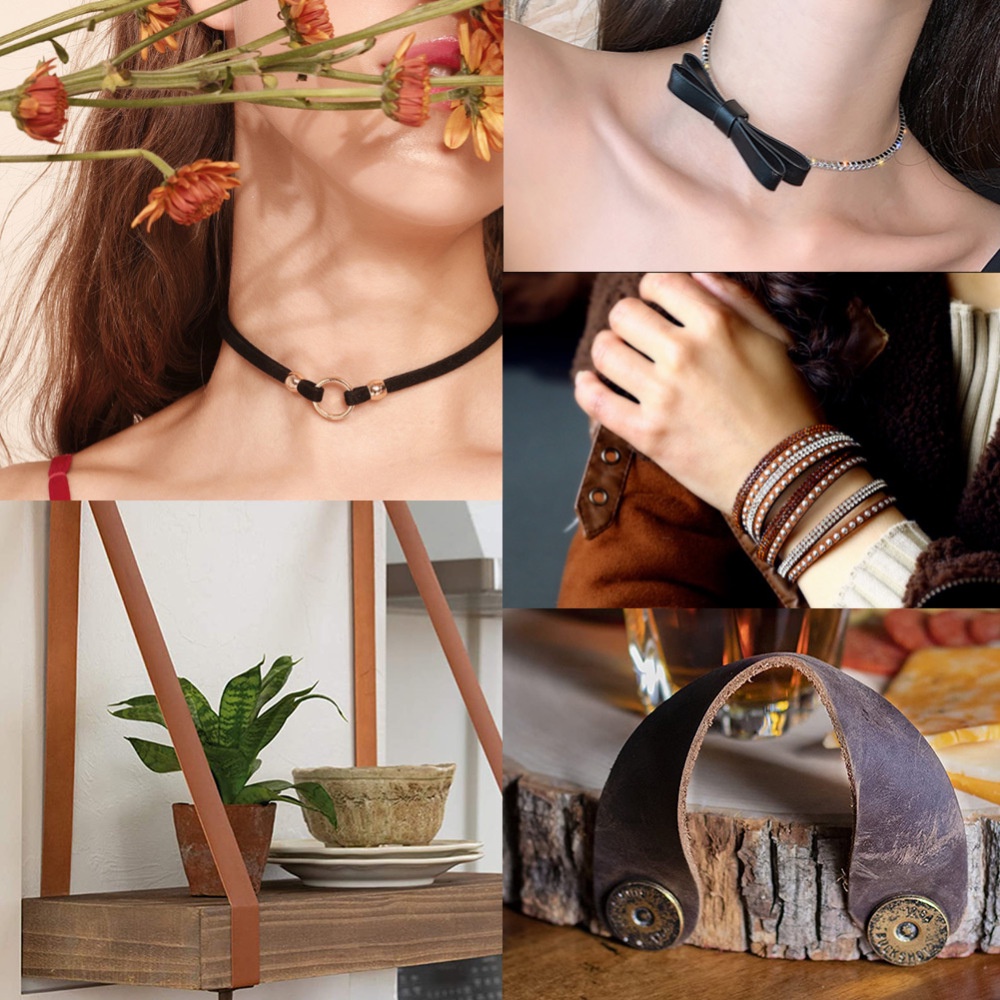 1 Roll of Leather Strap Watchband Pet Collar DIY Leather Strip Leather Belt Strips Art Crafts Making, Size: 200x2cm