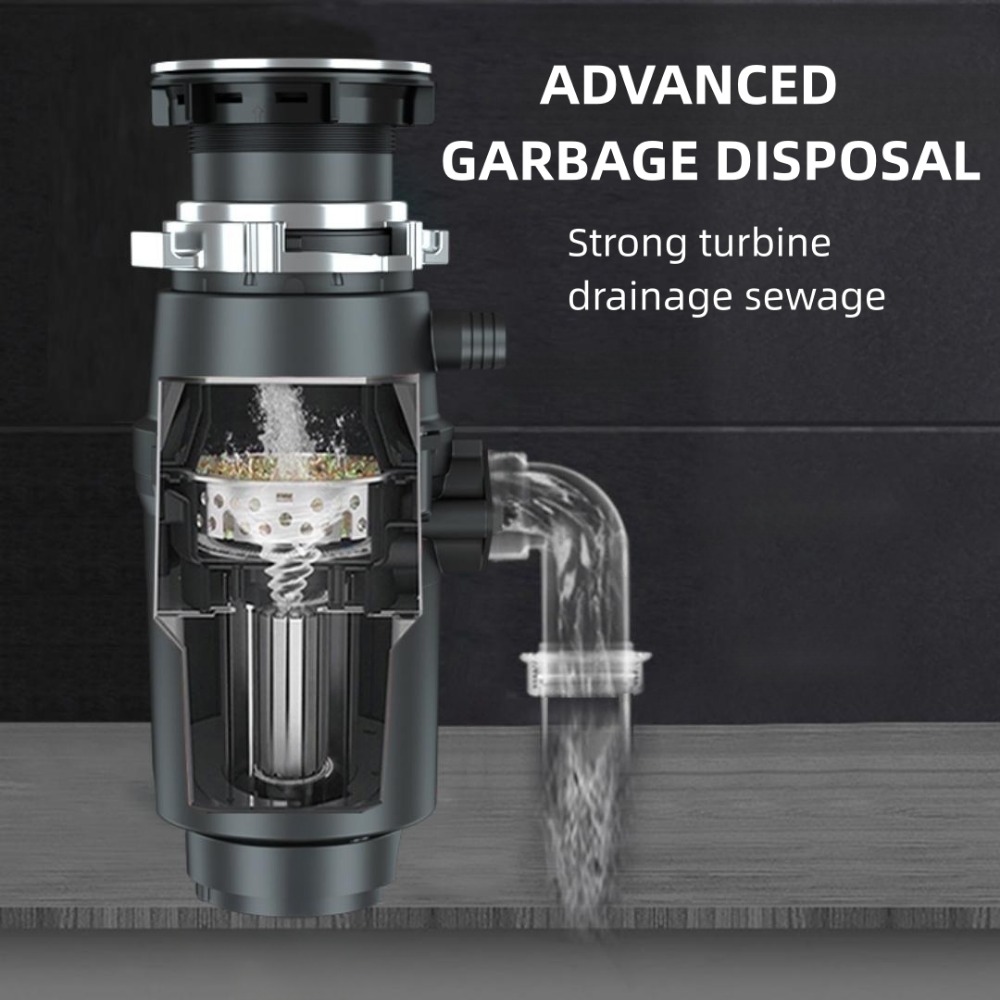 Household Garbage Disposer Rubbish Disposal Crusher Kitchen Waste