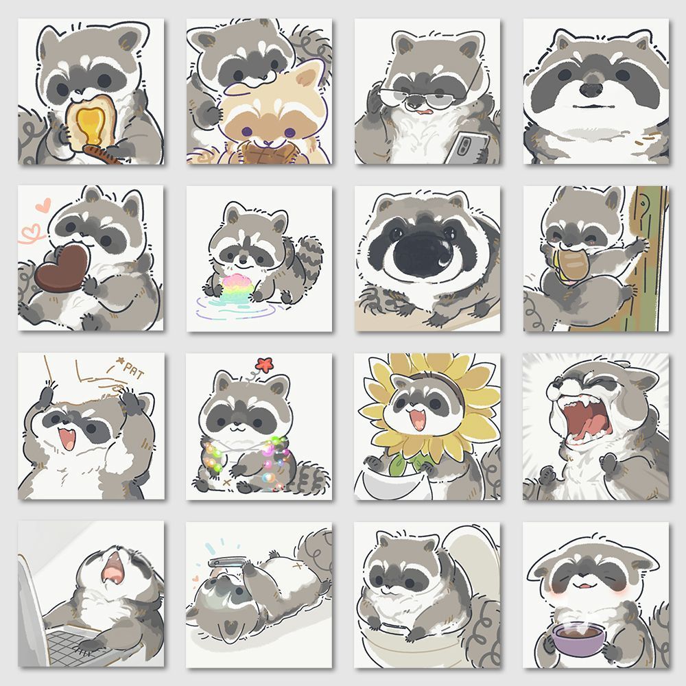 Silly Raccoons Matte Vinyl Stickers: Smooth Brain and Confused Waterproof  Laptop Hydroflask Journal Sketchbook Cute No Thoughts 