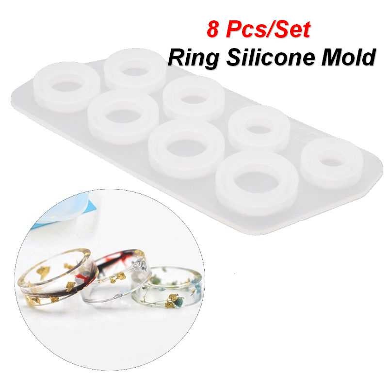 8Pcs Assorted Sizes Ring Silicone Mold For Resin Jewelry Resin