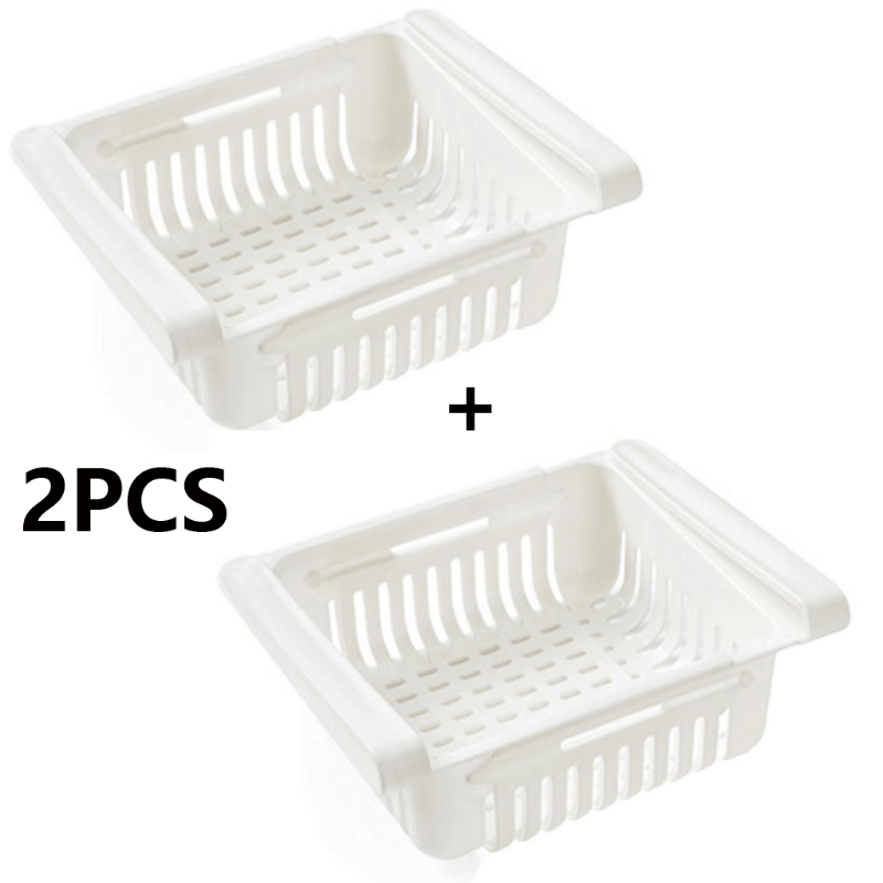 Plastic Clear Fridge Organizer Slide Under Shelf Drawer Box Rack Holder  Refrigerator Drawer Kitchen Fruit Food Storage Box