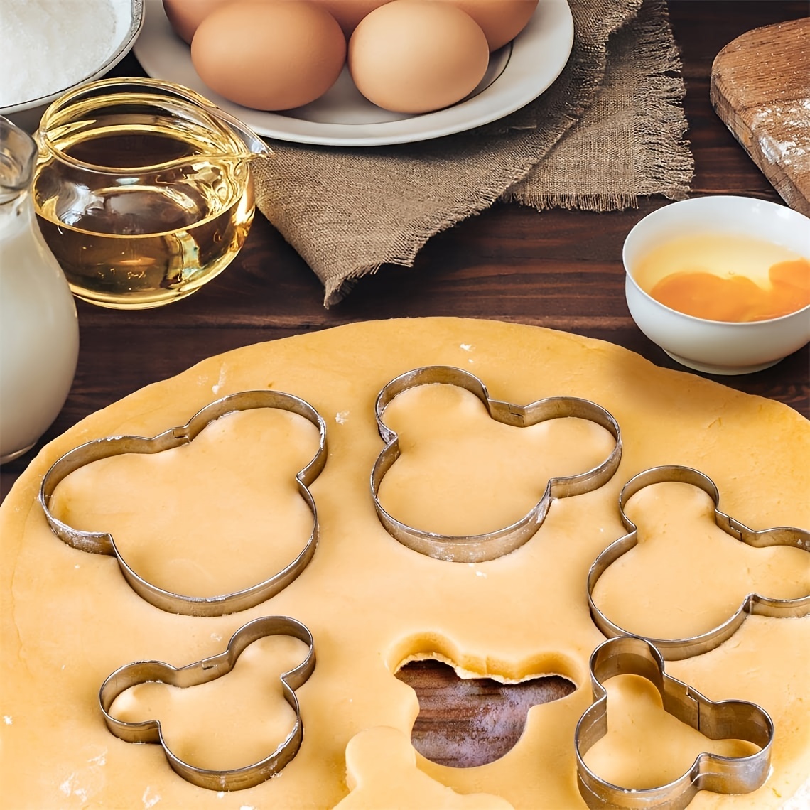 Heart-Shaped Cookie Biscuit Cutter Set 6 Valentine Pastry Donut Cutter Set Heart Cookie Cutters Baking Metal Ring MoldsValentine's Day Cookie Cutter