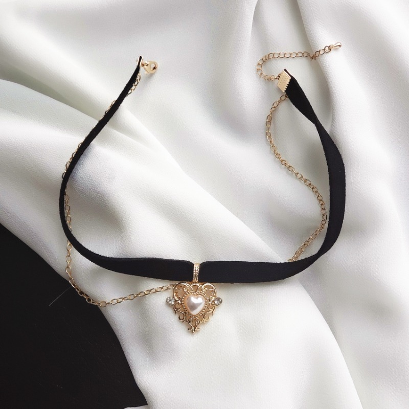 2Pcs Elegant Black Velvet Ribbon Bowknot Choker Necklace Bracelet Women Wed  Goth Imitation-Pearl Clavicle Chain Y2K Jewelry Set - AliExpress