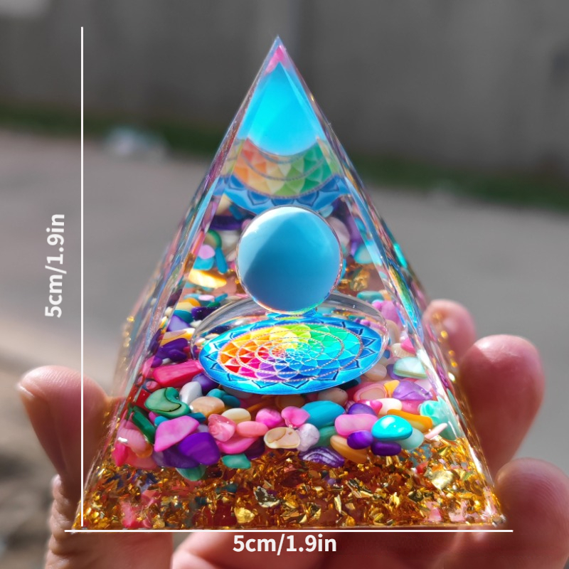 Pyramid Crystal Ball Crushed Stone Crafts Ornaments Pyramid - Temu Canada