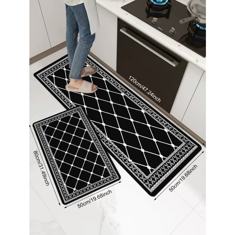 Rubber Backing Non Skid Quick Dry Washable Kitchen Rugs – Modern Rugs and  Decor