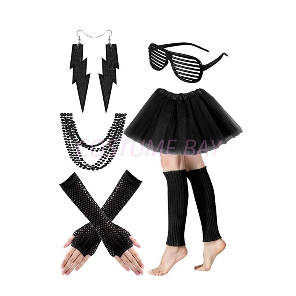 80's Style Neon Accessories Set Costumes Dress Up Necklace - Temu Spain