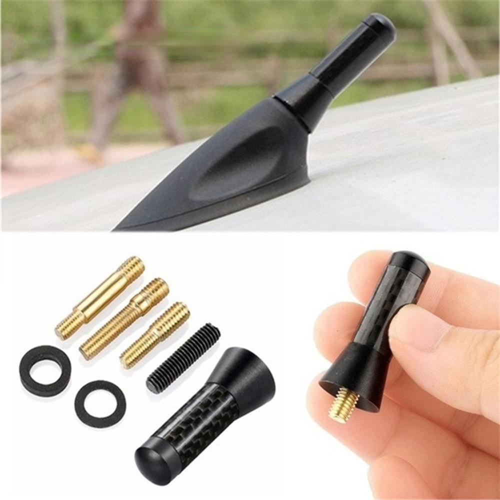 COMPLETE Car Roof Antenna Professional, Base + 12Cm stem in REAL Carbon +  Cable
