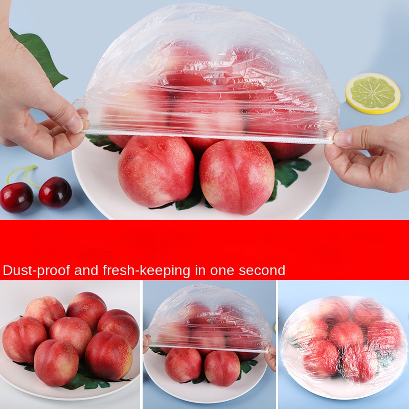 100pcs Disposable Food Plastic Wrap, Round Clear Food Plate Cover For  Kitchen