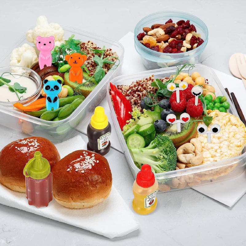 Condiment container bento box lunch accessories mini sauce box cartoon  animal panda suitable for children's lunch