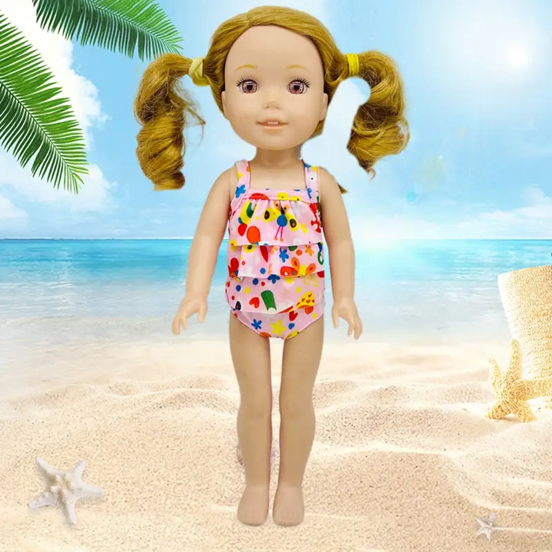 14.5 Inch/36.83 Cm Girl Doll Clothes Accessories, Small Fish Pattern Top  And Underpants Swimsuit, Doll Clothes Outfits Fit For 14 To 14.5 Inch Dolls