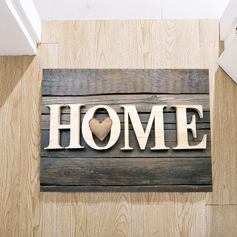 Wood Print Kitchen Mat Anti Slip Hallway Balcon Polyester Carpet