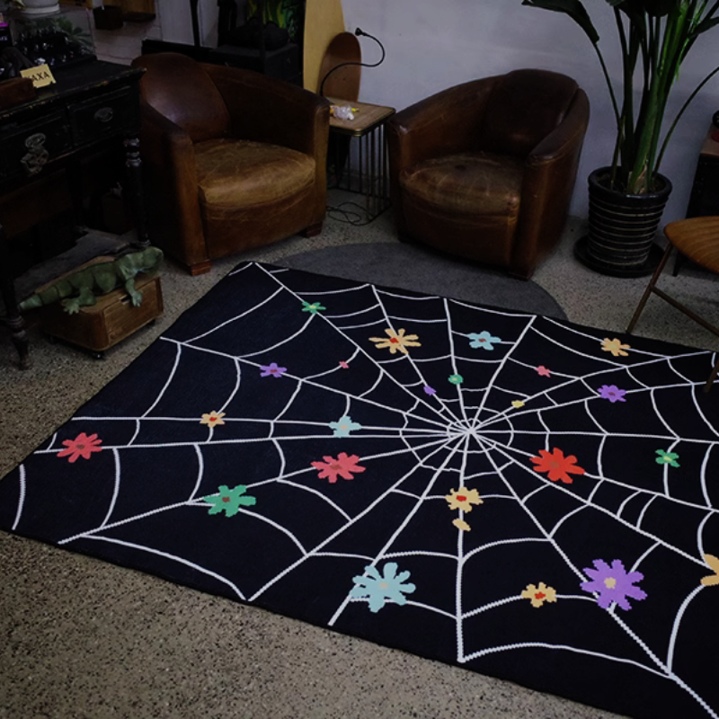 Halloween Spiderweb Pattern Floor Mat Soft And Comfortable - Temu