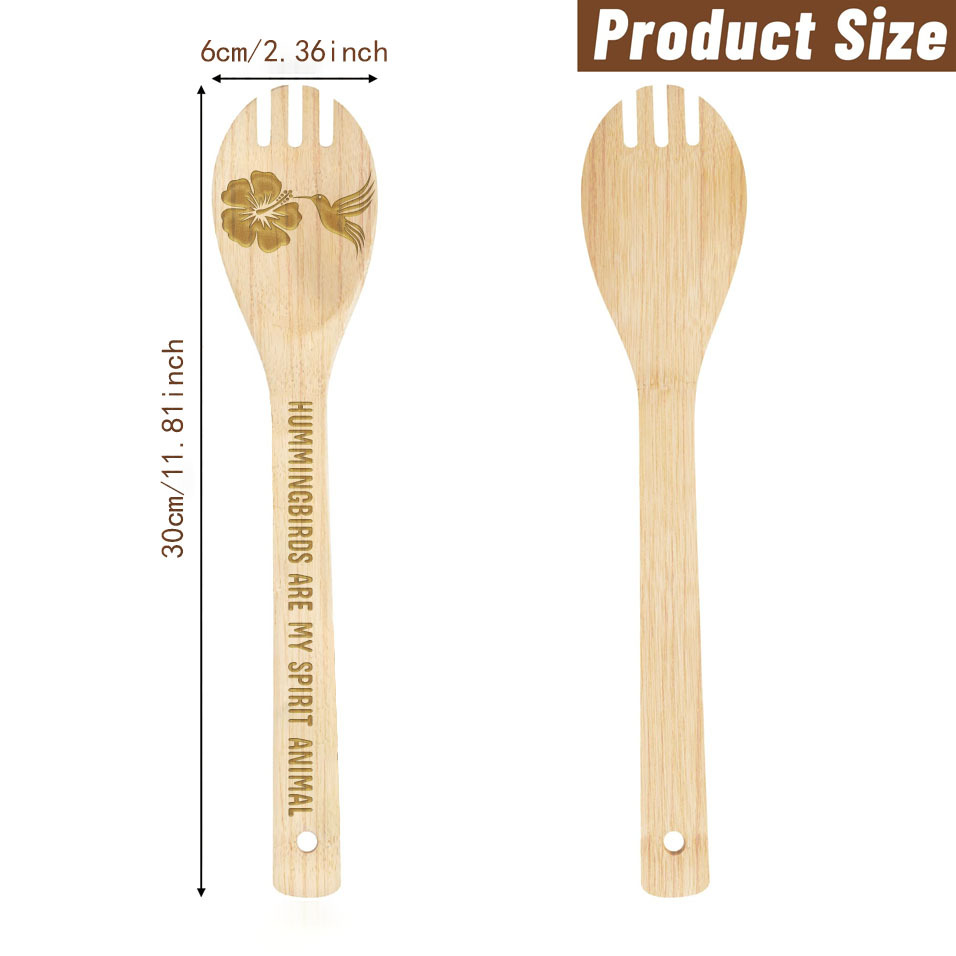 Animal Bamboo Kitchen Utensils Set, Decorative Wooden Cooking