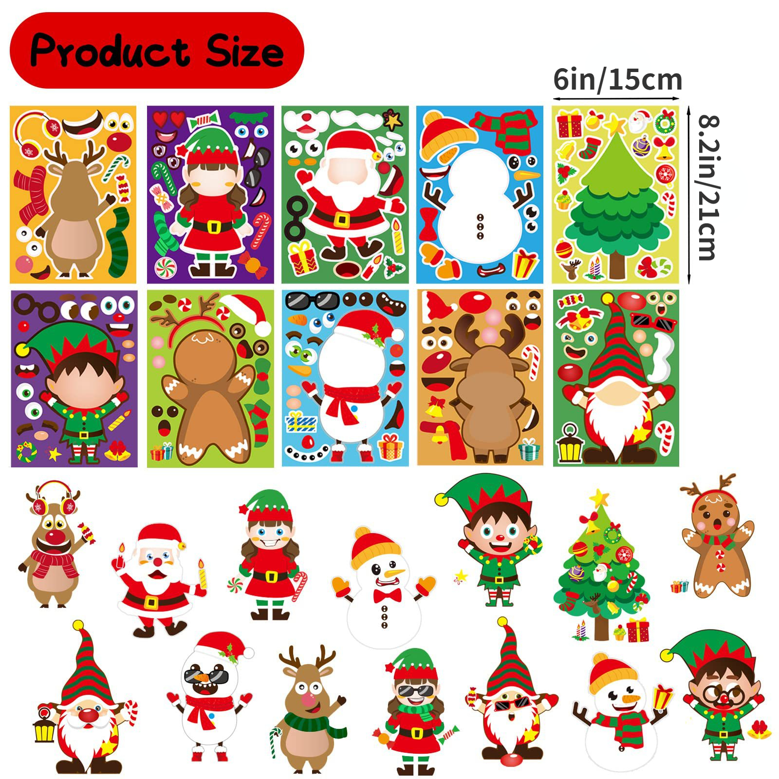 24 Sheets Christmas Stickers for Kids Christmas Gifts for Kids, Christmas  Ornament Stickers Christmas Stickers Bulk Holiday Stickers Christmas