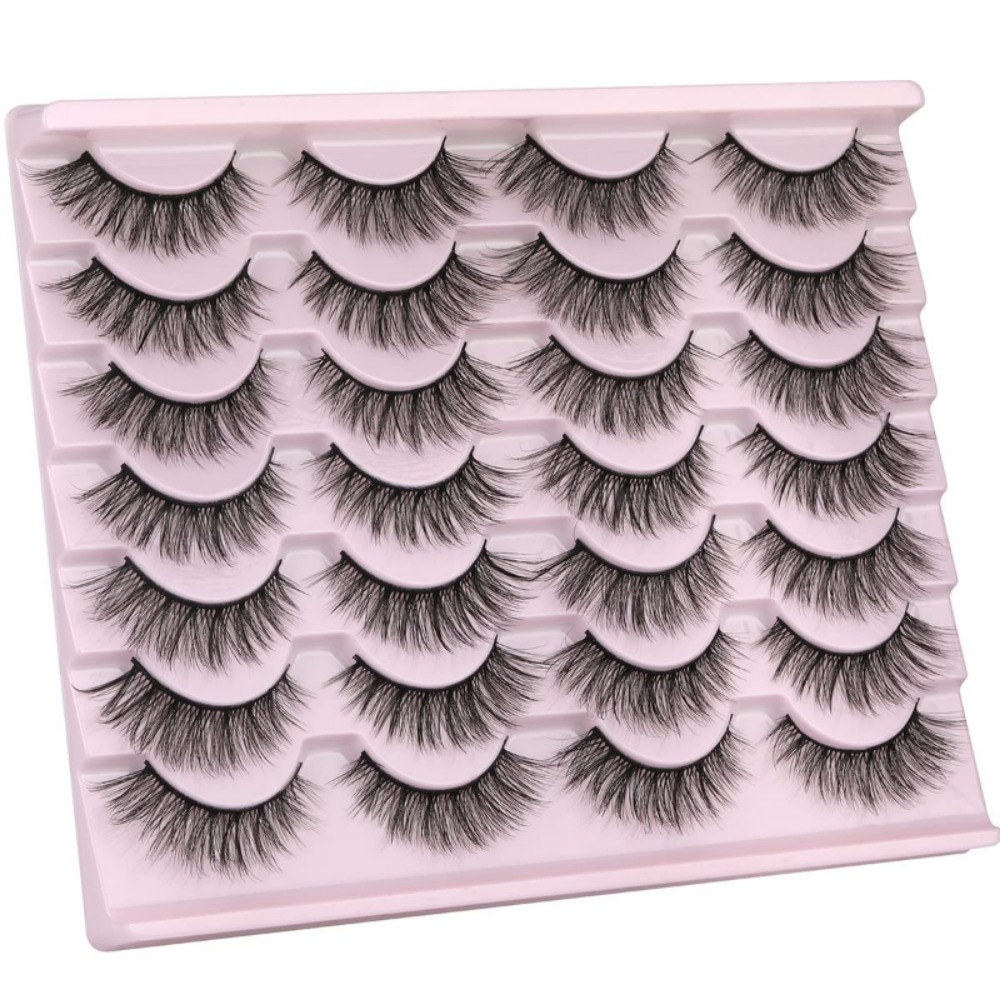 Natural Looking Fluffy 3D Faux Mink Cat Eye Lashes - Wispy Look