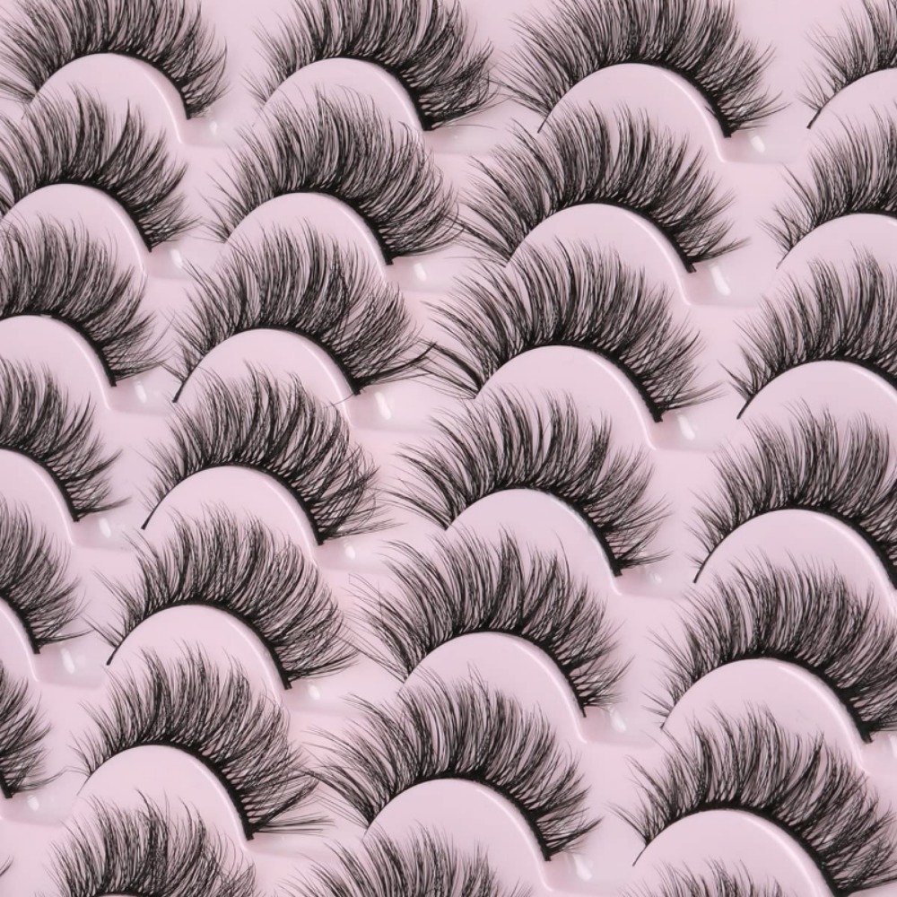 Natural Looking Fluffy 3D Faux Mink Cat Eye Lashes - Wispy Look