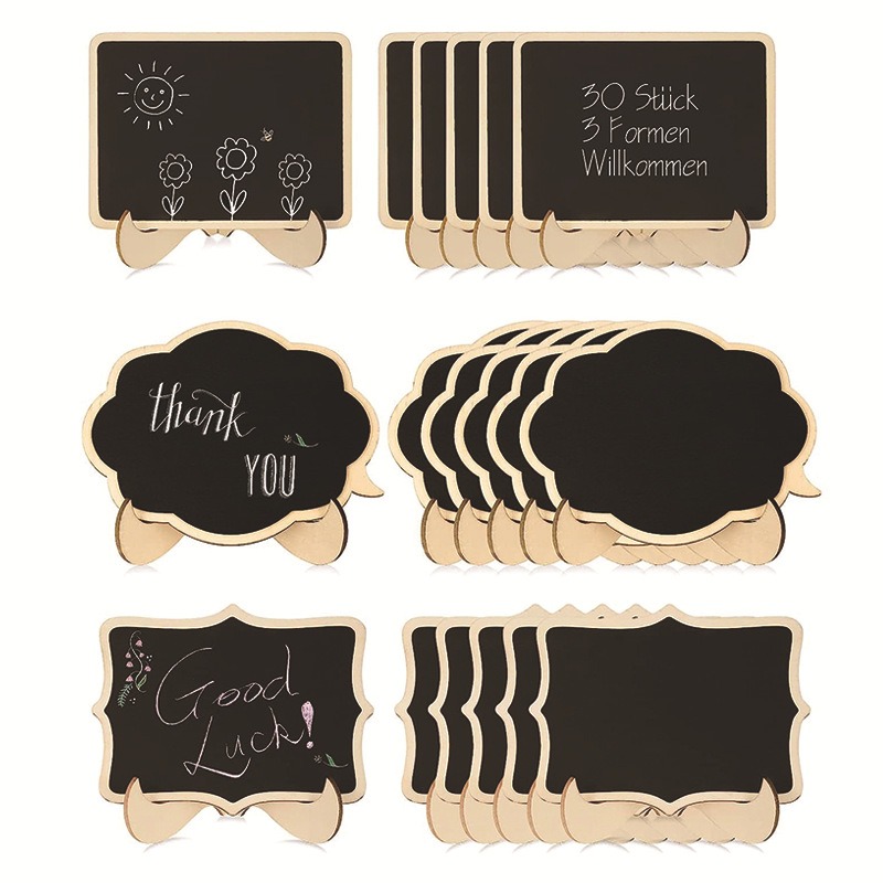 Wood Mini Chalkboards Signs With Support Easels, Place Cards, Small  Rectangle Chalkboards Blackboard For Weddings, Birthday Parties, Message  Board