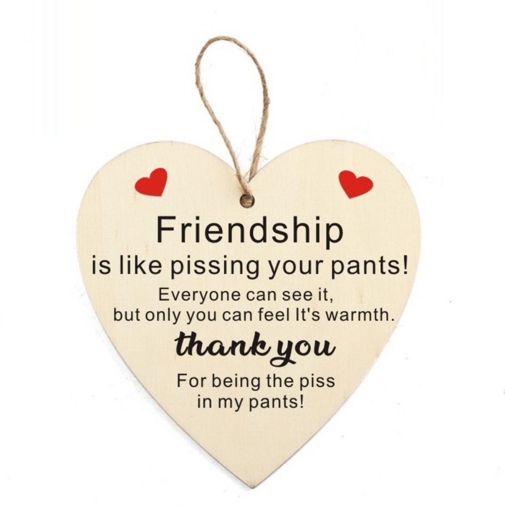 Love Best Friend Friendship gift Women Birthday Plaque Wood Hanging Heart  Thank You Gift