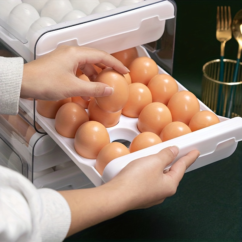 Refrigerator Egg Tray, 40 Grids/2 Layers Refrigerator Egg Holder, Refrigerator  Egg Drawer, Refrigerator Fresh Egg Storage Box (1 Piece)