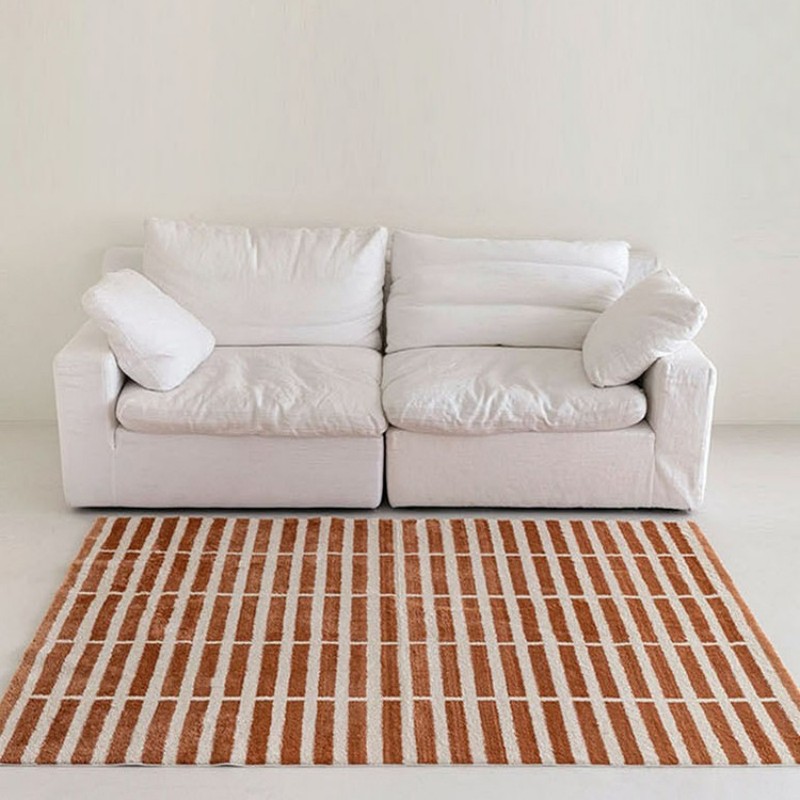 Retro Square Brick Floor Mat Soft Carpet Non-slip Carpet Bedroom Blanket
