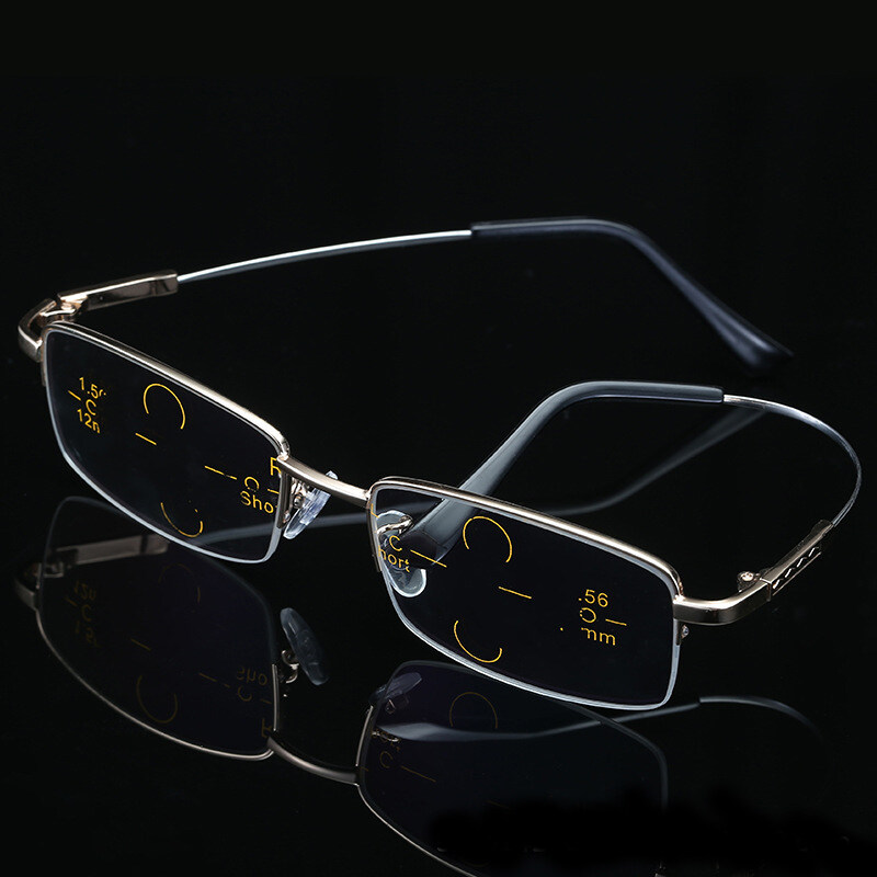 1pza Gafas Bifocales Metal Hombres Lejos Cerca, Uso Dual, Zoom Automático  +1.0 +4.0, 90 Días Protección Comprador