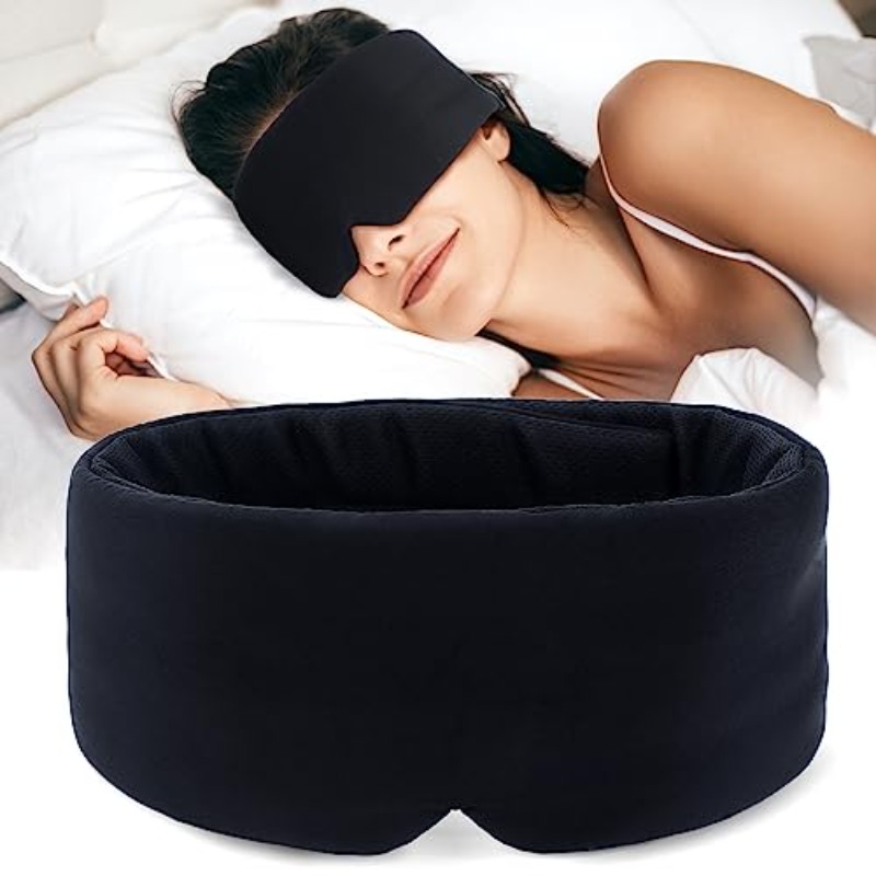 Masque de sommeil pour hommes et femmes, masque pour les yeux de sommeil  latéral 3d, masque pour les yeux 100% silk Blackout Dormir avec sangle  réglable Yoga