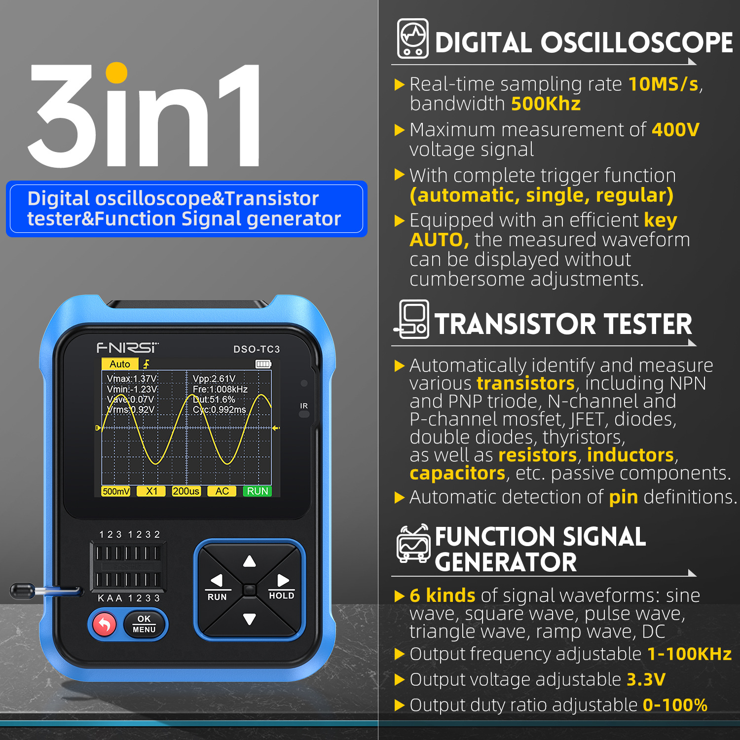 Digital WiFi Water Quality Tester 3-in-1 Multifunction Smart