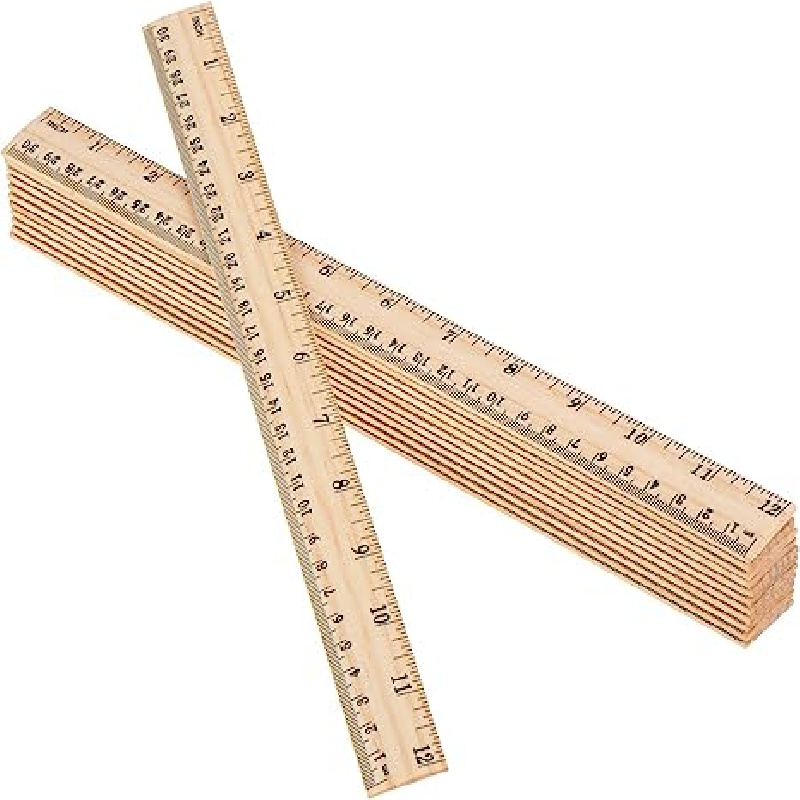School Smart 12 Double Beveled Edge Wood Ruler - Pack of 12 | 1565400