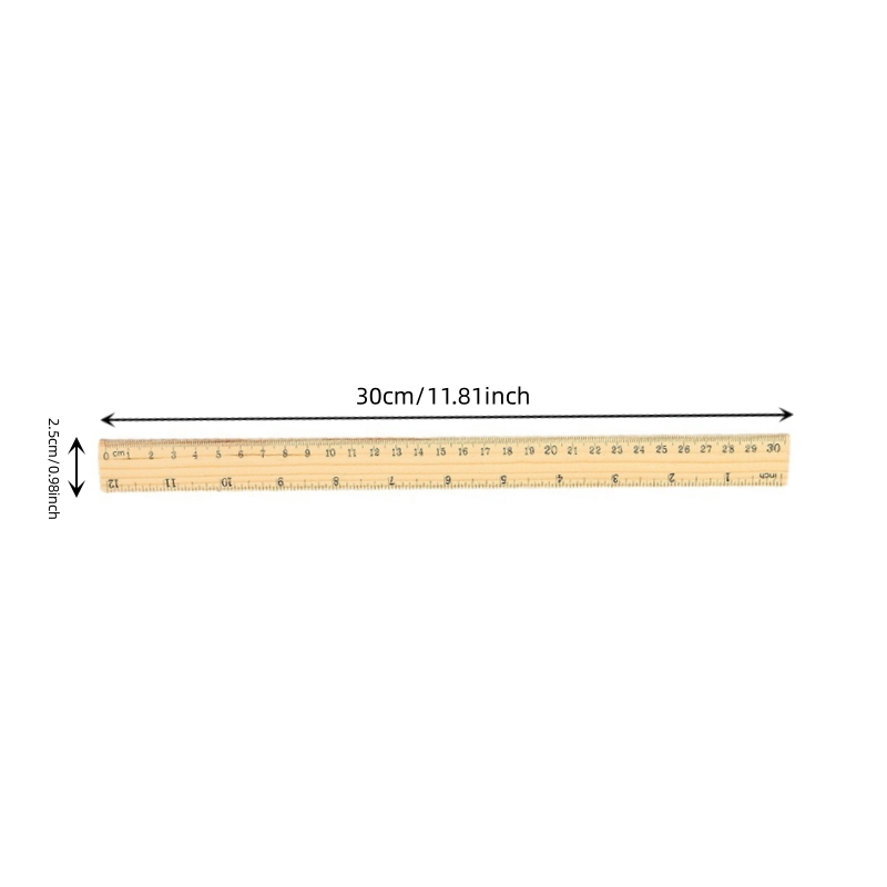 KEILEOHO 96 Pack Wooden Rulers, 12 Inch Pine Wood School Ruler Measuring  for Home, Student, Office Tailor Shop, Factory and More, 2 Scales - 12Inch