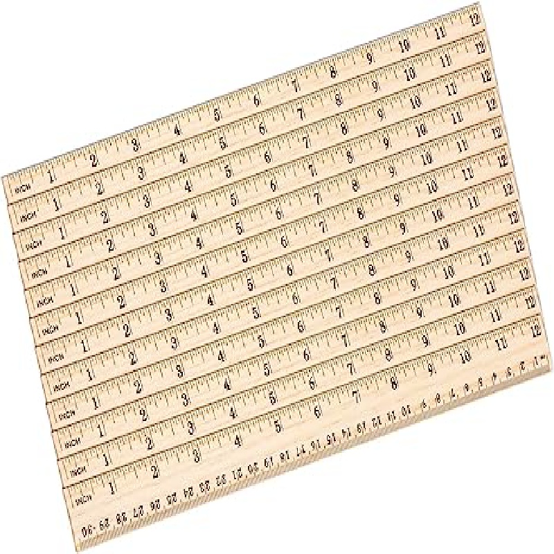 KEILEOHO 96 Pack Wooden Rulers, 12 Inch Pine Wood School Ruler Measuring  for Home, Student, Office Tailor Shop, Factory and More, 2 Scales - 12Inch