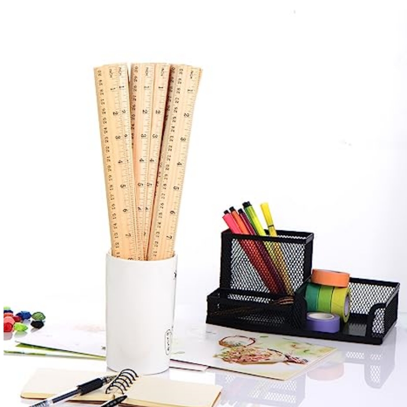 12 x Wood Ruler Student Rulers Wooden School Rulers Office Ruler Measuring  Ruler, 2 Scale (12 Inch and 30 cm) - AliExpress