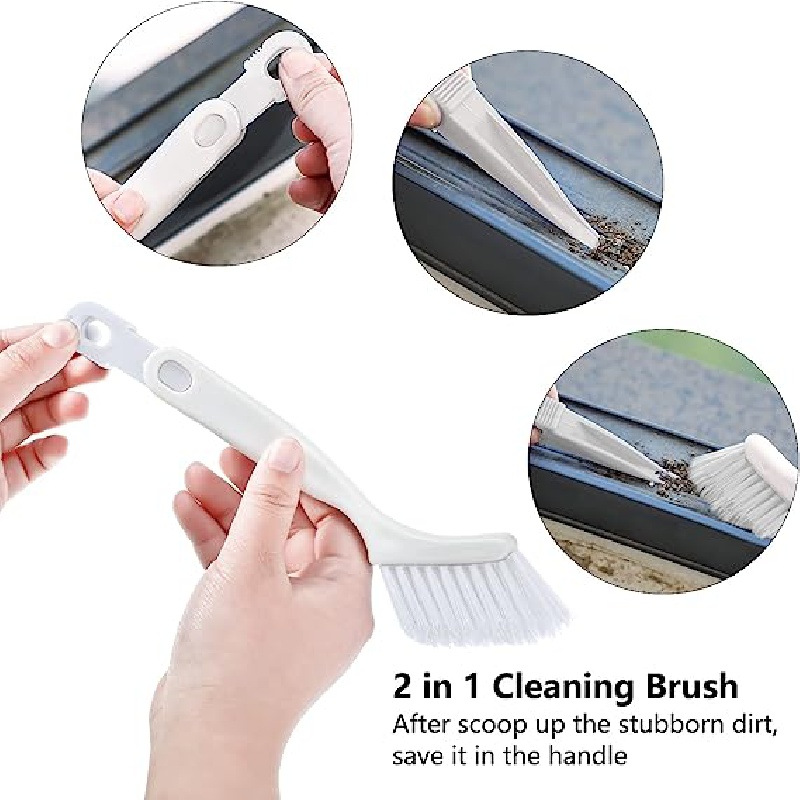 Scrub Brush Set of 3pcs - Cleaning Shower Scrubber with Ergonomic Handle  and Durable Bristles - Grout Cleaner Brush - Brushes for Cleaning