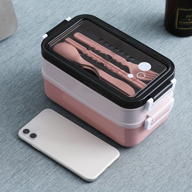 Stainless Steel Lunch Box, Large-capacity Double-layer Insulated Lunch Box  With Cutlery, For Teenagers And Workers At School, Classroom, Canteen, Back  To School, Portable Lunch Box, Home Kitchen Supplies - Temu