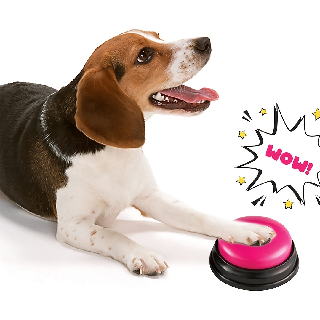 Jouets pour chiens à mâcher Bouton MEWOOFUN Enregistrement Parler  Communication pour animaux de compagnie Entraînement vocal Jouet interactif  Sonnerie